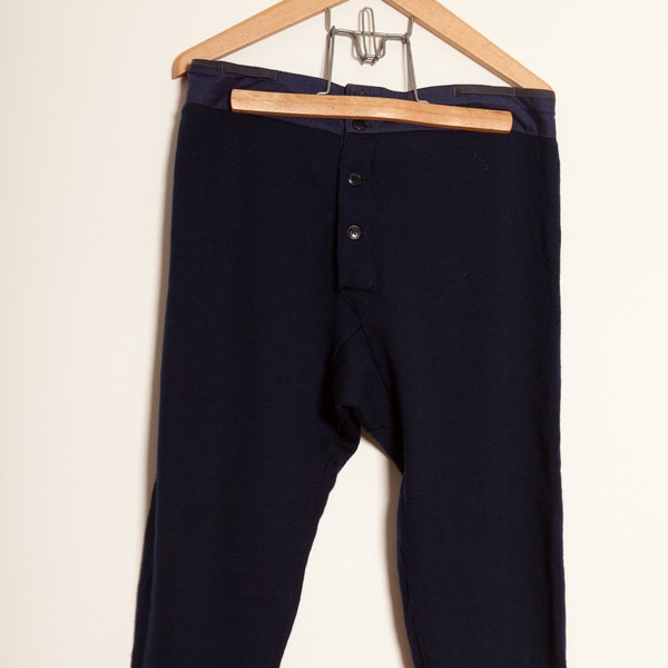 French Army Blue Underpants Wool 50's (L)