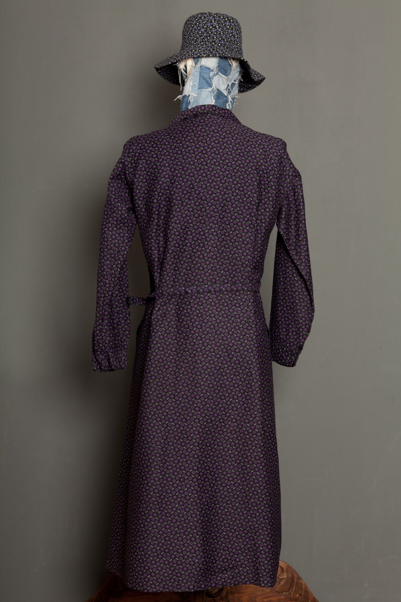French Women Black Work Dress Coat vintage 50 (S/M) image 3
