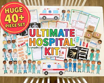 Ultimate Hospital Dramatic Play Kit | 40+ Pcs Doctor Pretend Play Set ,Diverse Characters,3D Paper Hospital, X-Rays & Forms, Mega Bundle PDF