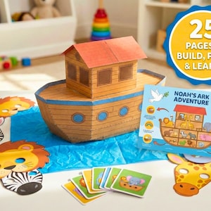 Noah's Ark Sunday School Craft & Activity Bundle | 3D Paper Boat ...