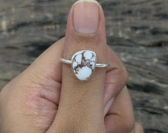 Handmade Wild Horse Jasper 925 Sterling Silver Ring, Boho Jewelry