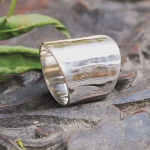925 Sterling Silver-Wide Band Ring-Plain Band Ring-Thumb Ring-Statement Ring-anxiety ring-Thick Wide Band-Boho Ring-Full Finger Ring.