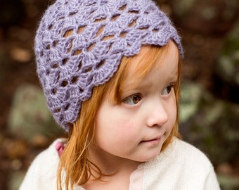 Crochet Hat Pattern for Kids ~ Crochet Hat Pattern for Girls ~ Lace Hat Crochet Pattern ~ Baby Hat Crochet Pattern ~ Vintage Hat Pattern