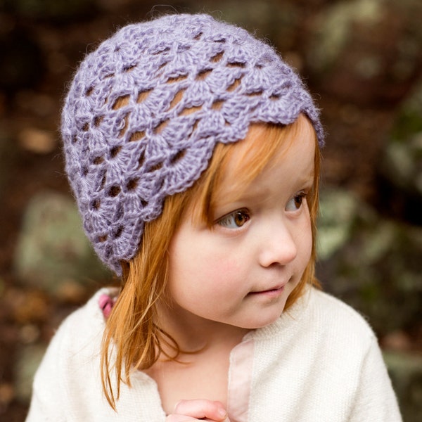 Crochet Hat Pattern for Kids ~ Crochet Hat Pattern for Girls ~ Lace Hat Crochet Pattern ~ Baby Hat Crochet Pattern ~ Vintage Hat Pattern