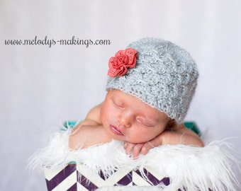 Textured Beanie Crochet Pattern - Baby Beanie Crochet Pattern - Textured Hat Crochet Pattern - Adult Textured Beanie Crochet Pattern