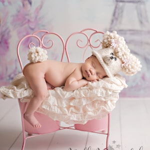 Poodle Babe Knit Hat Pattern - All Sizes Newborn Baby through Child 3-10 Years Included - Instant Digital Download