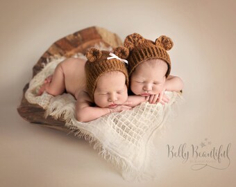 Bear Bonnet Knit Pattern - All Newborn, Baby, and Toddler Sizes Included - Instant Digital Download