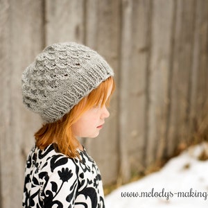 Girl's Knit Slouchy Hat Pattern Child Knit Slouchy Hat Pattern Adult Knit Slouch Hat Pattern Womans Knit Slouch Hat Pattern image 3