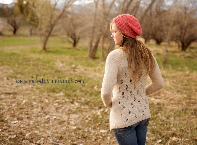 Slouchy Hat Knitting Pattern Knit Slouch Hat Pattern Woman's Slouchy Hat Knitting Pattern Woman's Beret Hat Knitting Pattern image 2