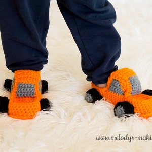 Slippers Crochet Pattern for Boys - Monster Truck Crochet Pattern - Slippers Crochet Pattern - Kid Slippers Pattern - Child Slippers Pattern