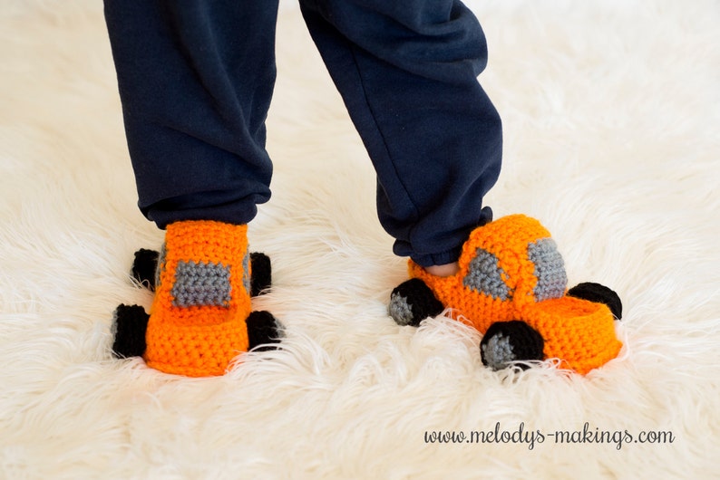 Slippers Crochet Pattern for Boys Monster Truck Crochet Pattern Slippers Crochet Pattern Kid Slippers Pattern Child Slippers Pattern image 1