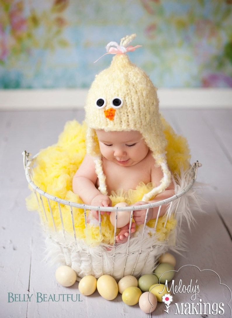 Knit Baby Chick Hat Pattern Knit Chick Hat Pattern Knit Easter Hat Pattern Baby Chick Hat Knitting Pattern image 2