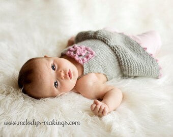 Knit Summer Baby Dress Pattern - Summer Dress Knitting Pattern - Knit Baby Dress Pattern - Flower Dress Knitting Pattern