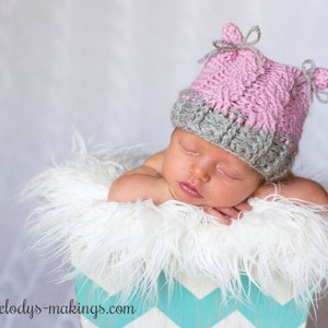 Cabled Bear Hat Crochet Pattern All Newborn, Baby, and Toddler Sizes Included Instant Digital Download image 1