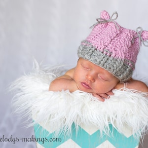 Cabled Bear Hat Crochet Pattern All Newborn, Baby, and Toddler Sizes Included Instant Digital Download image 1