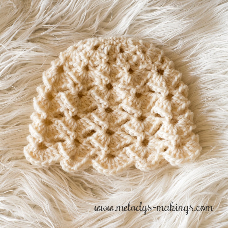 Antique Pearl Hat Crochet Pattern All Baby, Toddler, Child, and Adult Sizes Included image 4