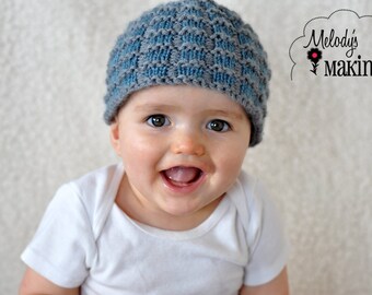Patrón de gorro de punto - Patrón de tejido de gorro de bebé - Patrón de gorro de punto para niños - Patrón de gorro de punto de bebé - Patrón de gorro de punto para niños