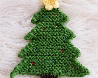 Christmas Tree Pot Holder Knitting Pattern