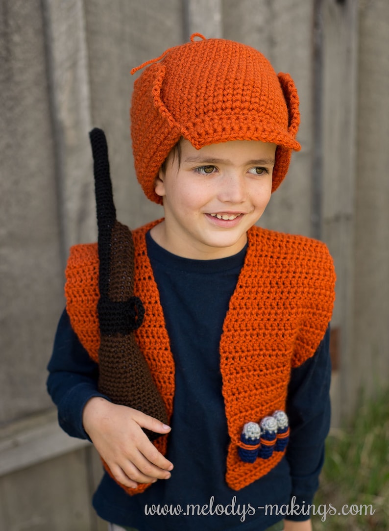 Hunting Vest Crochet Pattern Crochet Hunting Pattern Hunter Costume Crochet Pattern Halloween Costume Crochet Pattern image 2