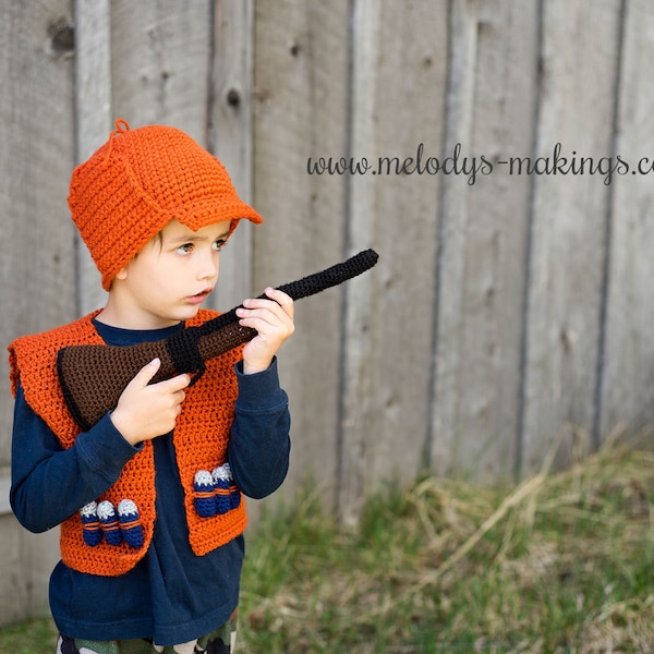 Hunting Vest Crochet Pattern ~ Crochet Hunting Pattern ~ Hunter Costume Crochet Pattern ~ Halloween Costume Crochet Pattern