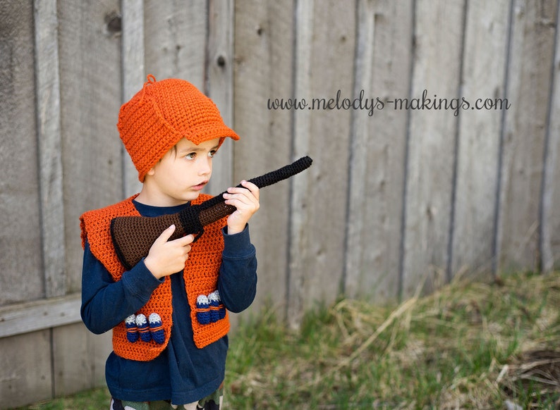 Hunting Vest Crochet Pattern Crochet Hunting Pattern Hunter Costume Crochet Pattern Halloween Costume Crochet Pattern image 1