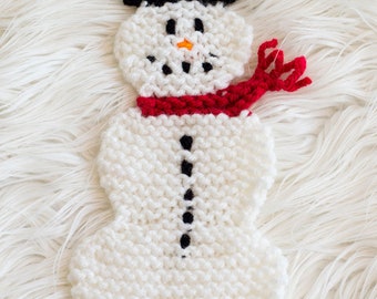 Snowman Pot Holder Knitting Pattern