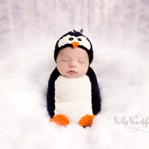 Knitting Pattern Penguin Pattern Knit Animal Hat Pattern Baby Prop Pattern Newborn Photo Prop Pattern Knit Photo Prop Pattern image 1