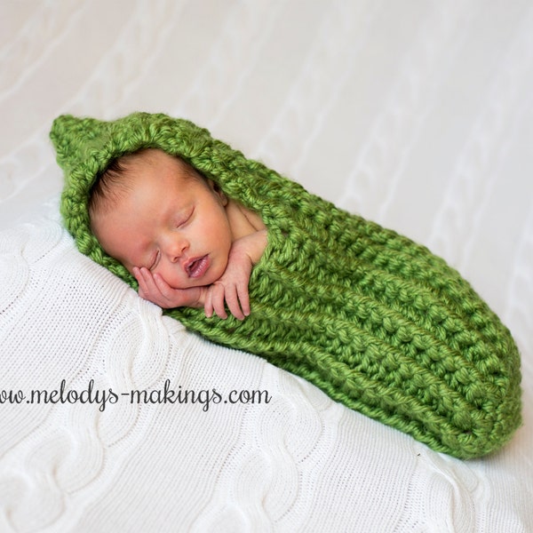 Crochet Pattern - Baby Cocoon Pattern - Newborn Photo Prop Pattern - Baby Sleep Sack Pattern - Baby Prop Crochet Pattern - Pea Cocoon