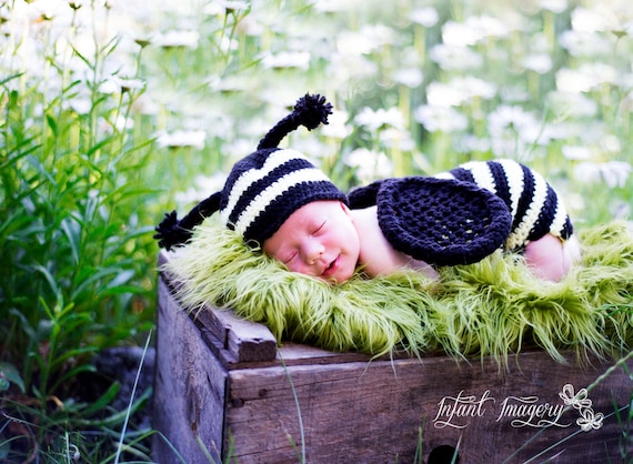 Baby Bee Pattern - Bee Crochet Pattern - Bug Crochet Pattern - Baby Crochet Pattern - Newborn Photo Prop Crochet Pattern