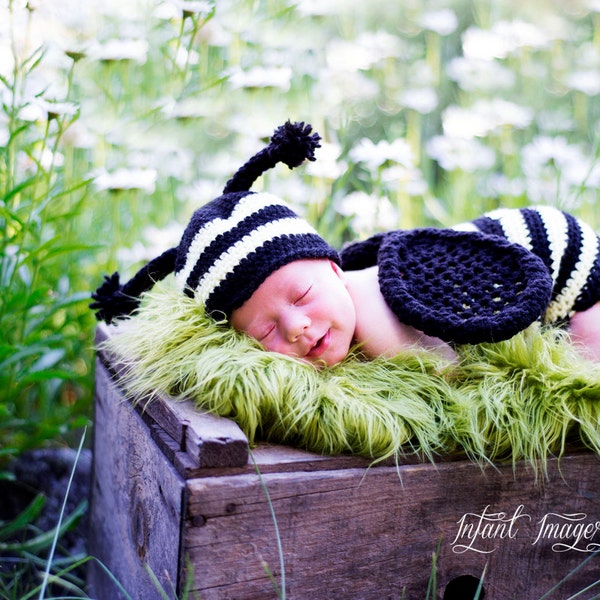 Buzzy Bumble Baby Set Crochet Pattern - All Baby Sizes Newborn through 6-12 Months Included - Prop Pattern - Instant Digital Download