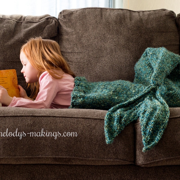 Child Mermaid Tail Blanket Knitting Pattern - Mermaid Tail Blanket Knitting Pattern -  Knit Mermaid Tail Blanket Pattern