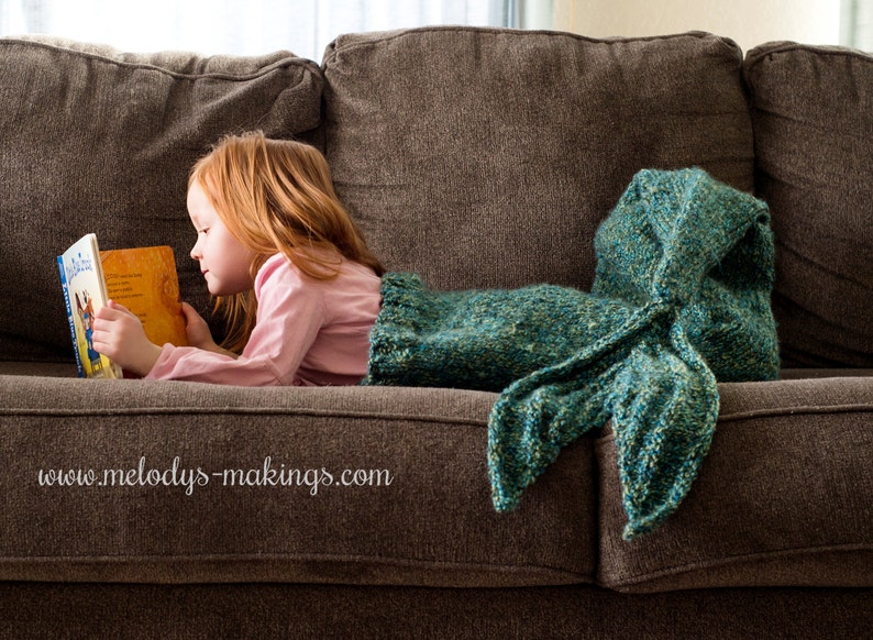 Child Mermaid Tail Blanket Knitting Pattern Mermaid Tail Blanket Knitting Pattern Knit Mermaid Tail Blanket Pattern image 1