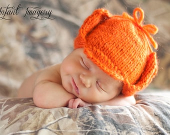 Fuddy Duddy Hunter Hat Knitting Pattern - All Sizes Newborn through Adult male Included - PDF Sale - Instant Digital Download