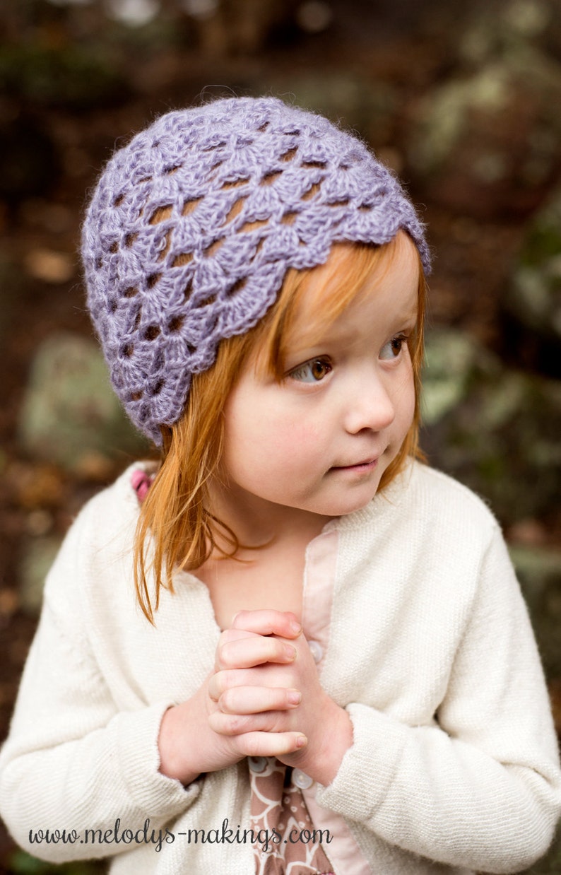 Antique Pearl Hat Crochet Pattern All Baby, Toddler, Child, and Adult Sizes Included image 1
