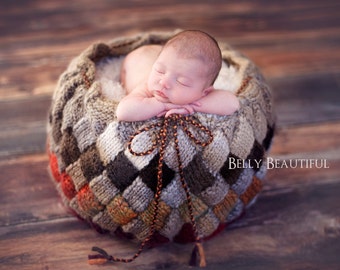 Knitting Pattern - Basket Pattern - Baby Prop Pattern - Newborn Photo Prop Pattern - Newborn Basket Prop Pattern - Newborn Knit Pattern