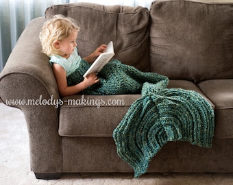 Child Mermaid Tail Blanket Crochet Pattern ~ Mermaid Tail Blanket Crochet Pattern ~ Adult Mermaid Tail Blanket Crochet Pattern