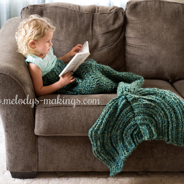 Child Mermaid Tail Blanket Crochet Pattern ~ Mermaid Tail Blanket Crochet Pattern ~ Adult Mermaid Tail Blanket Crochet Pattern