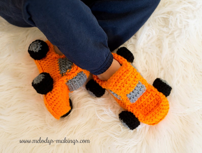 Little Boy Slippers Crochet Pattern Baby Boy Shoes Crochet Pattern Boy Shoes Crochet Pattern Monster Truck Crochet Pattern image 5