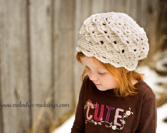 Slouchy Hat Crochet Pattern - Crochet Girl Hat Pattern - Crochet Slouchy Hat Pattern - Girl Hat Crochet Pattern - Crochet Child Hat Pattern
