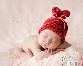 Little Sweet Heart Hat Knitting Pattern - 5 Sizes Included - PDF Sale - Instant Digital Download