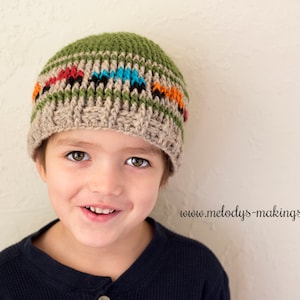 Boys Hat Crochet Pattern - Kid Hat Crochet Pattern - Boy Truck Hat Pattern - Crochet Hat Pattern - Boy Beanie Pattern - Boy Crochet Pattern