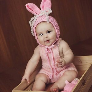 Knit Bunny Hat Pattern Easter Photo Prop Knitting Pattern Knit Bunny Amigurami Pattern Bunny Hat Knitting Pattern image 2