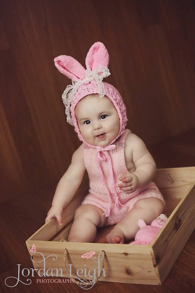 Knit Bunny Hat Pattern Easter Photo Prop Knitting Pattern Knit Bunny Amigurami Pattern Bunny Hat Knitting Pattern image 2