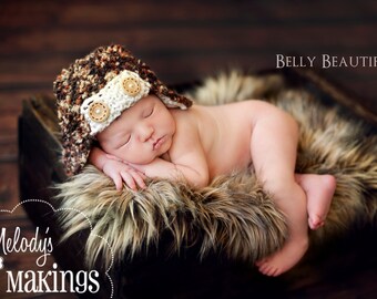 Knit Aviator Hat Pattern - Baby Aviator Hat Knit Pattern - Baby Pilot Hat Knit Pattern - Knit Pilot Hat Pattern - Baby Earflap Hat Knit