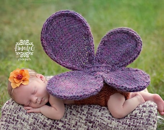 Knit Butterfly Pattern - Knit Baby Photo Prop Pattern - Newborn Baby Girl Photo Prop Knitting Patterns - Knit Baby Halloween Costume Pattern