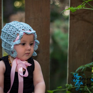Crochet Pattern - Elegance Bonnet - All Baby Sizes Newborn through Toddler Included - Instant Digital Download
