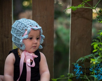 Crochet Pattern - Elegance Bonnet - All Baby Sizes Newborn through Toddler Included - Instant Digital Download