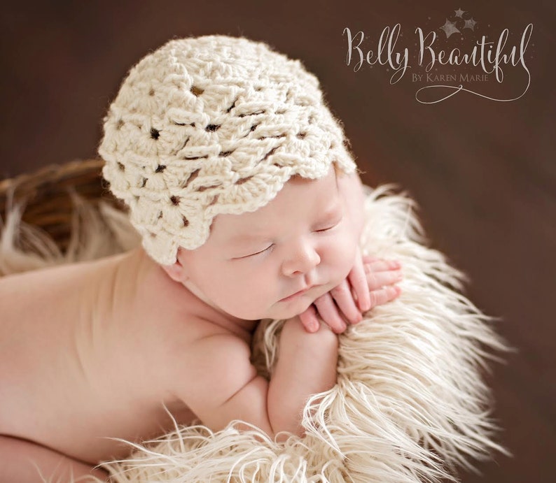 Antique Pearl Hat Crochet Pattern All Baby, Toddler, Child, and Adult Sizes Included image 2