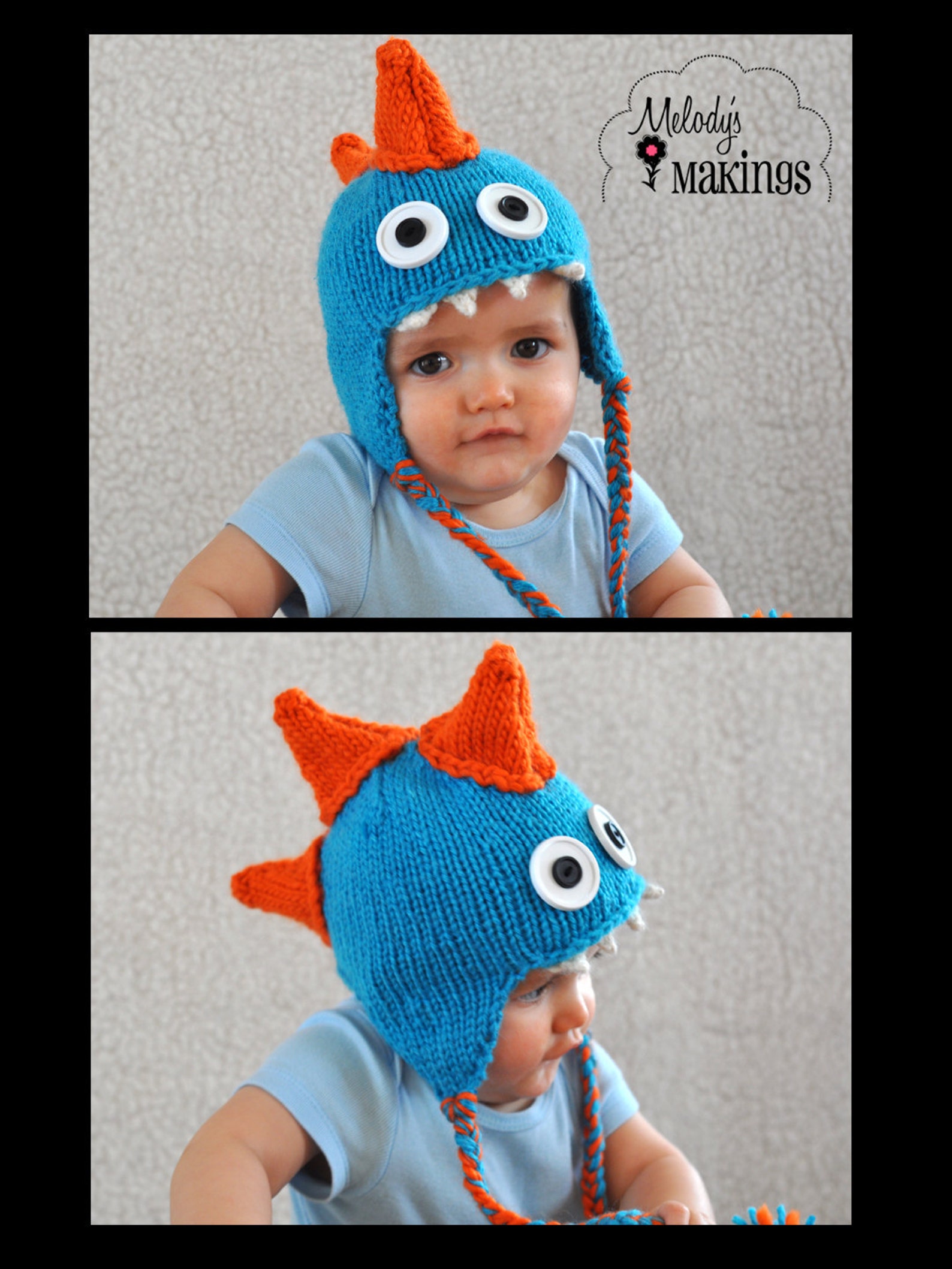 Dinosaur Hat Knitting Pattern Dino Hat Knitting Pattern Etsy
