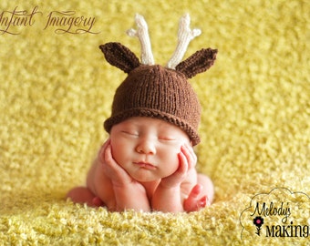 Antler Hat Knitting Pattern - 6 Sizes Included - PDF Sale - Instant Digital Download